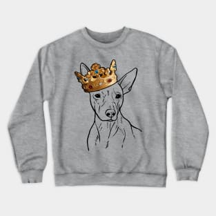 American Hairless Terrier Dog King Queen Wearing Crown Crewneck Sweatshirt